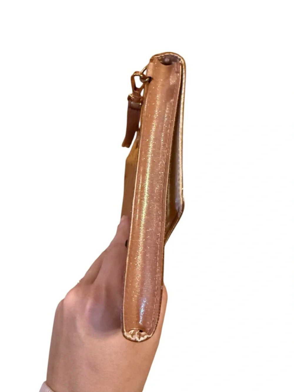 Ted baker Metallic Nude Pink Envelope Wristlet Clutch with Bow